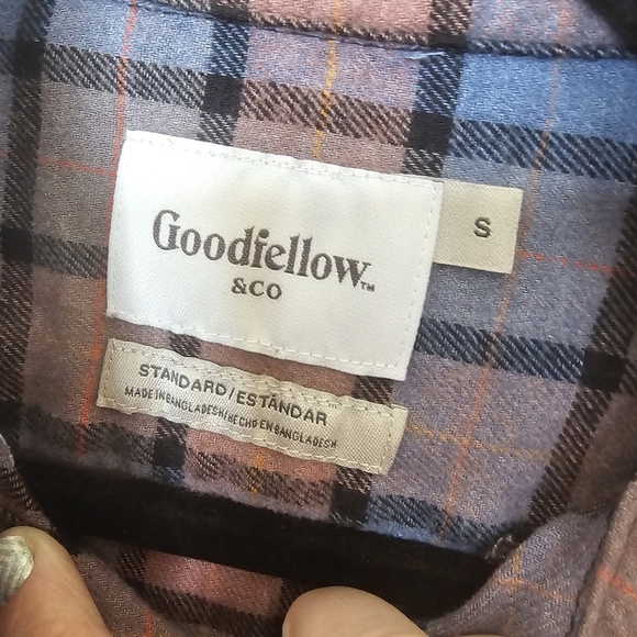 Goodfellow‎ Mens S Small Flannel Checkered Plaid Button Down Long Sleeve - Picture 6 of 10